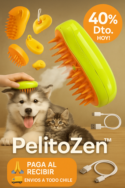 PelitoZen™  Cepillo Vaporizador De Perros y Gatos Recargable⚡